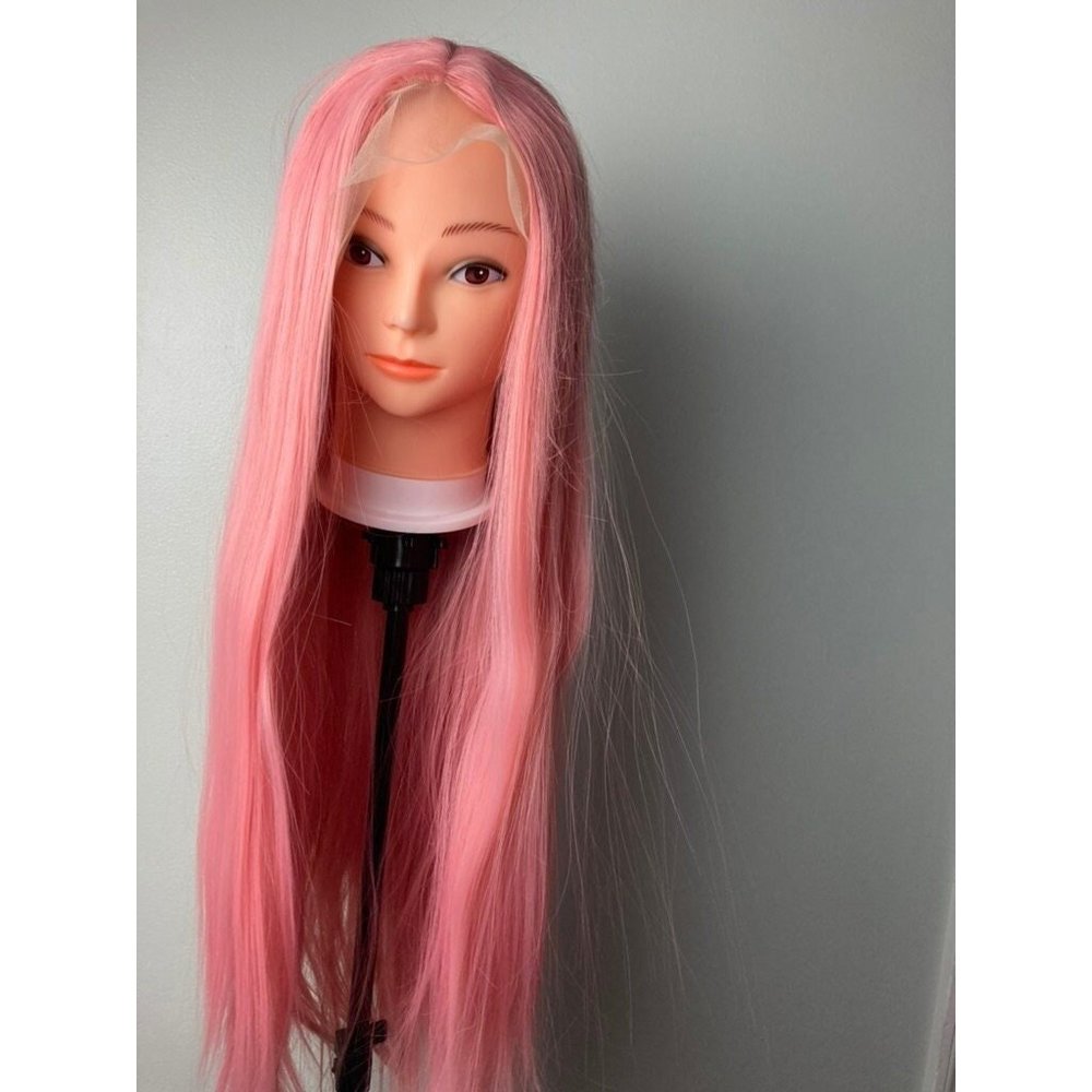Middle Part Pink Lace Front Wig
